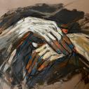 Mother hands 65X50cm Huile sur papier - D.Xhelo - Copyright